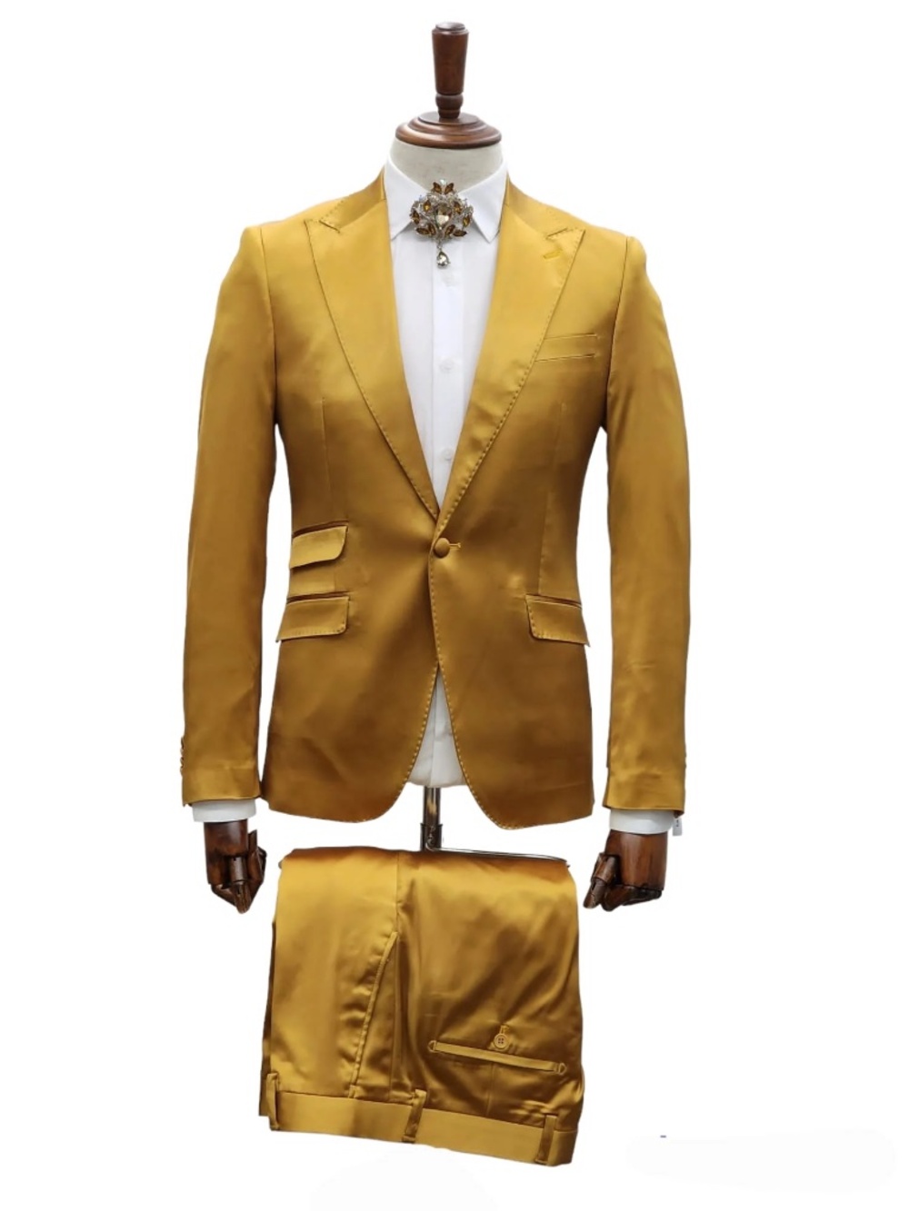 ✨ Giovanni Testi Gold Slim Fit Blazer / Suit Jacket ✨